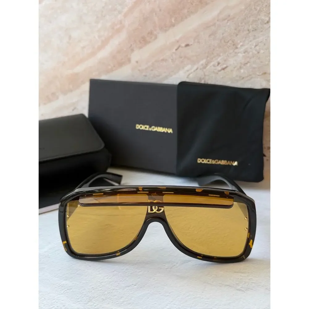NEW Dolce & Gabbana DG6205 Brown Visor Sunglasses $425